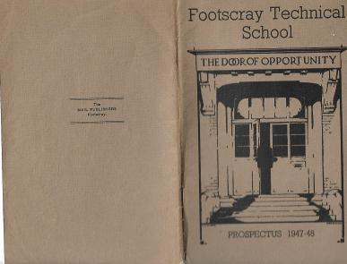 exterior of info Book Footscray Tech 1947-48